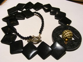 Stylish black statement necklace