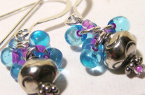 Blue Raspberry Cluster Earrings