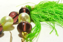 Tasseled Lime Green Earrings