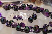 Art Deco Peacock Necklace and Earrings