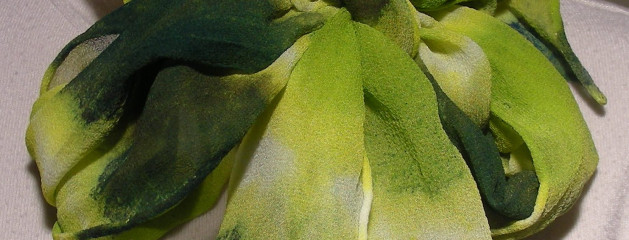 Silk Chiffon Green/Chartreuse Stripe 12×54