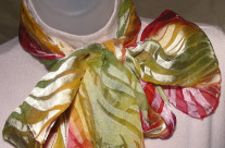 Bright Hued Devore Satin Scarf