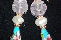 Turquoise cloisonne earrings