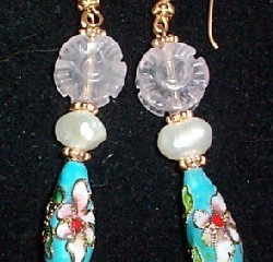 Turquoise cloisonne earrings